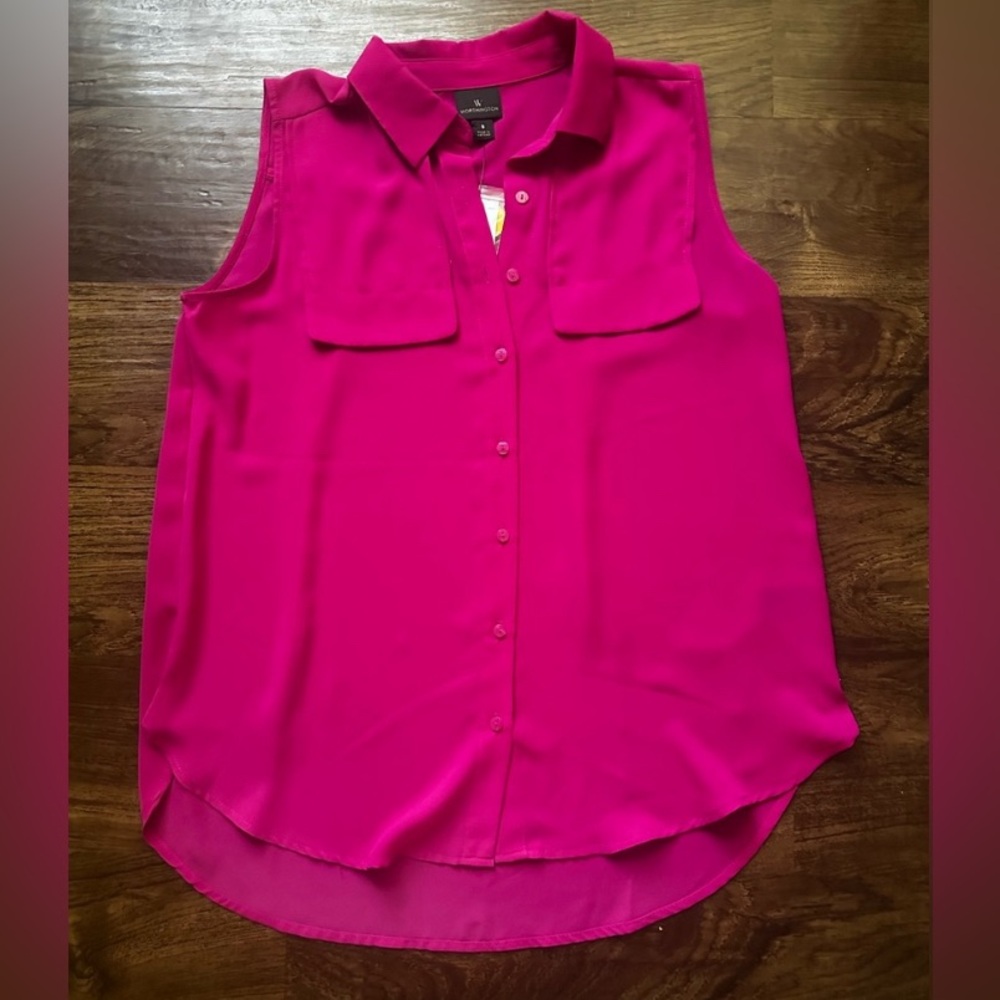 Worthington Pink Sleeveless Blouse Sml